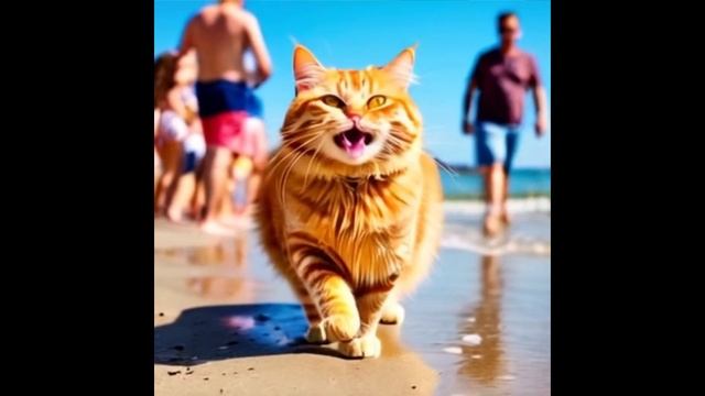 Знаменитый Рыжий Кот тоже подался на моря на курорт на отдых. Кот-Бегемот