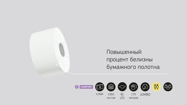 T204 Туалетная бумага в средних рулонах Veiro Comfort, 2сл, белая, 12 х 170м