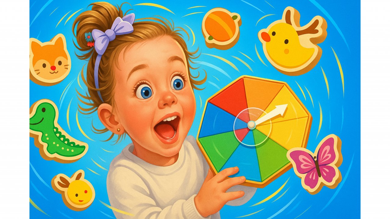 Играем и учим цвета 🌈 Теона крутит колесо