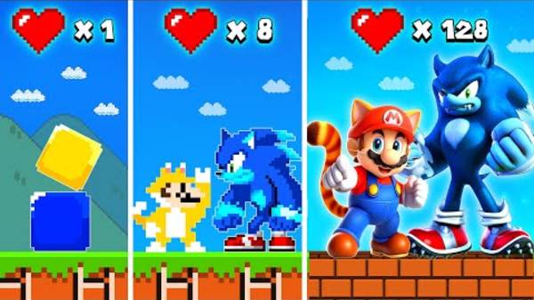 КОТ-МАРИО И ВОЛКО-СОНИК СТАНОВЯТСЯ РЕАЛЬНЫМИ! 😱 С КАЖДЫМ СЕРДЦЕМ ОНИ СИЛЬНЕЕ!