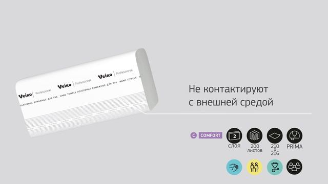 KV205 Бумажные полотенца в пачках Veiro Comfort, 1сл, V-сл, белые, 20х250шт.