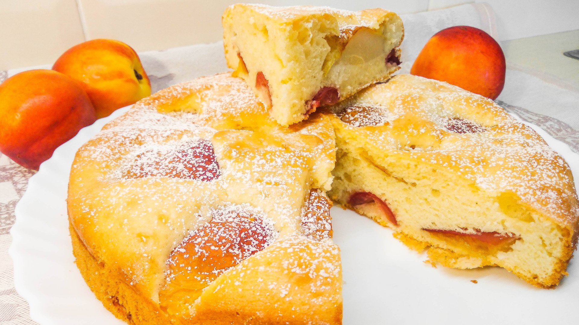 Потрясающий БЫСТРЫЙ ПИРОГ С ФРУКТАМИ 🍑🍑🍑