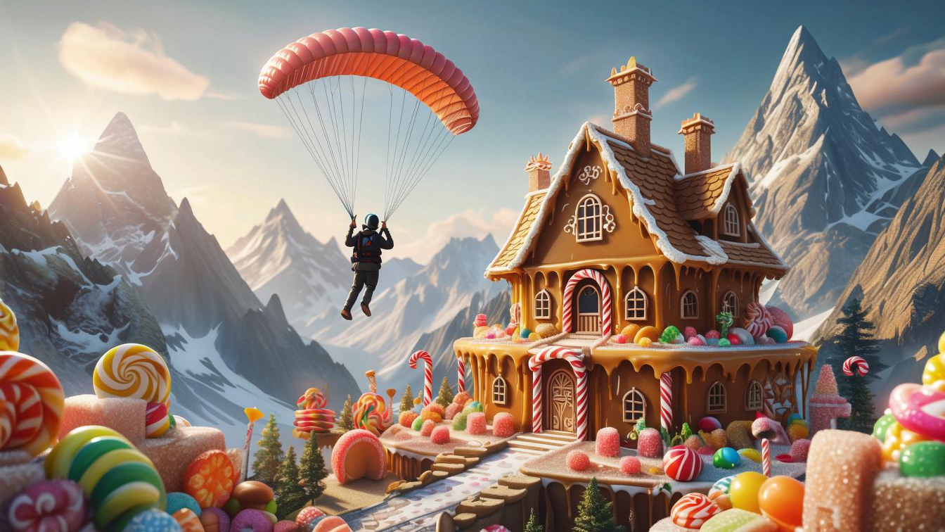 Разбираем новый тренд Veo 3 — падение на парашюте в нестандартных локациях. #veo3