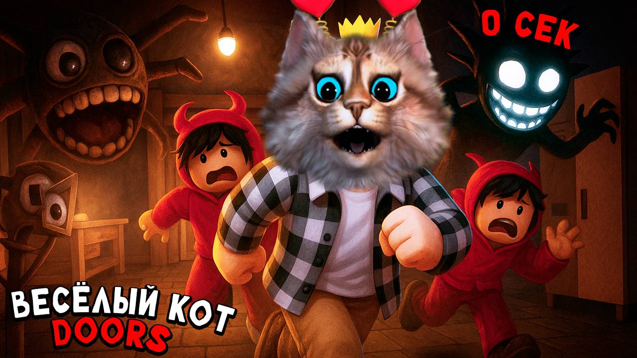ИГРЫ С ПОДПИСЧИКАМИ В РОБЛОКС ДОРС ЧАСТЬ 1 (ROBLOX DOORS) ВЕСЁЛЫЙ КОТ