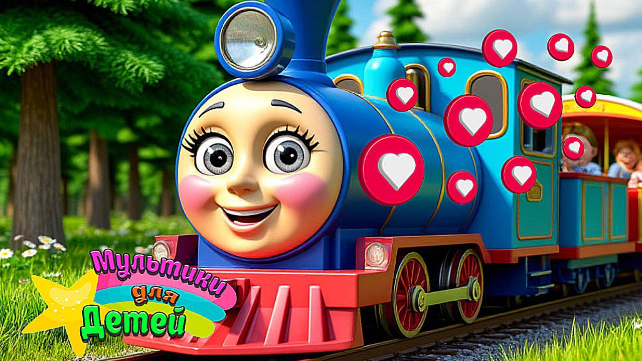 Паровозик ЧУХ - ЧУХ - Весёлые Песенки и Мультики для Детей и Малышей + Мультик про паровозик