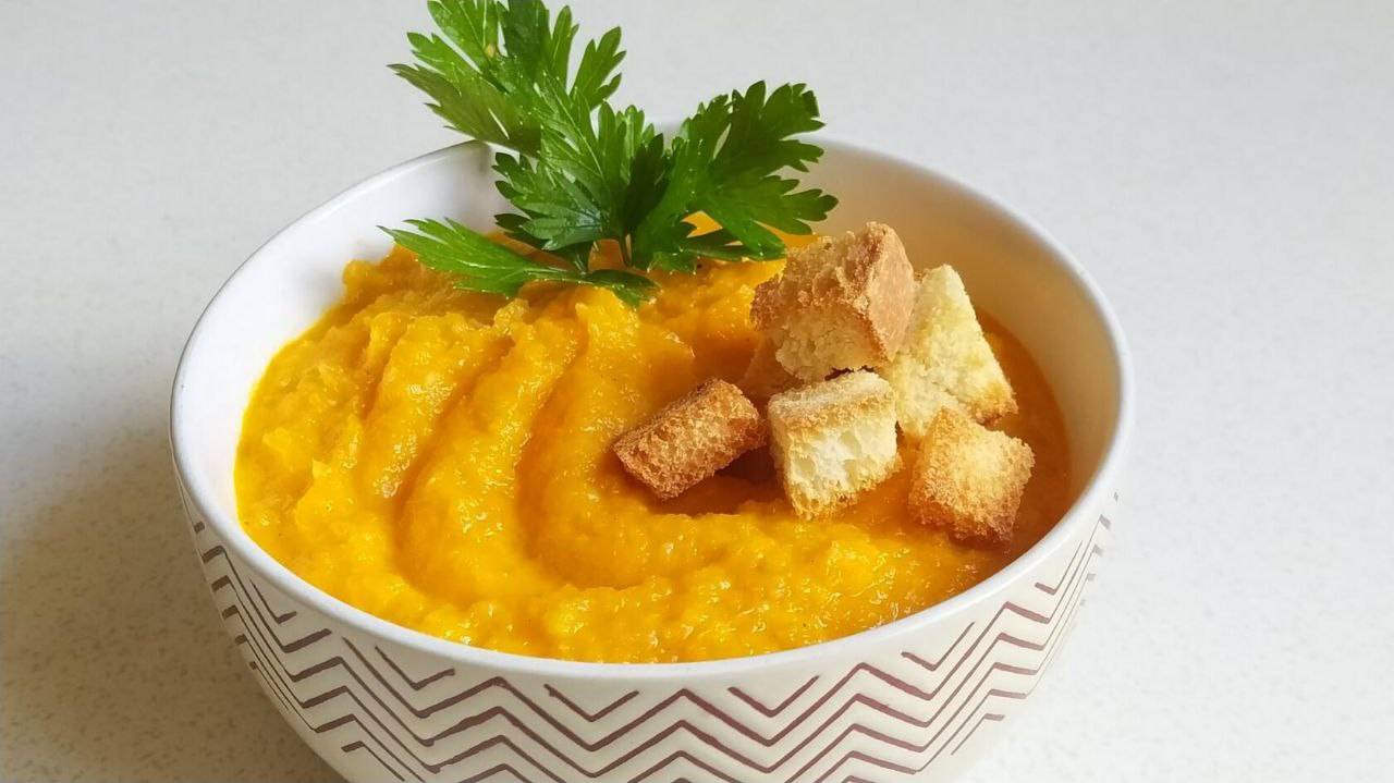 Овощной суп - пюре с грибами. Быстро и вкусно.