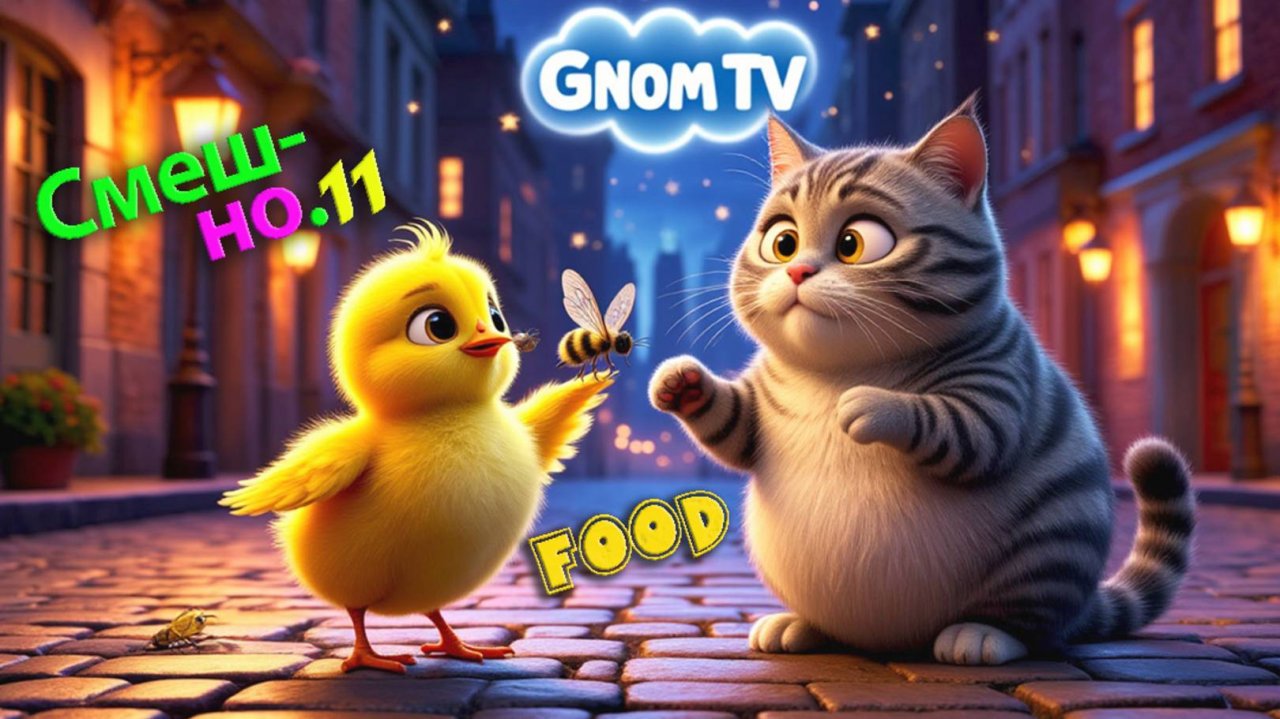 Кот и цыпленок Пух: "Вечерний переполох"