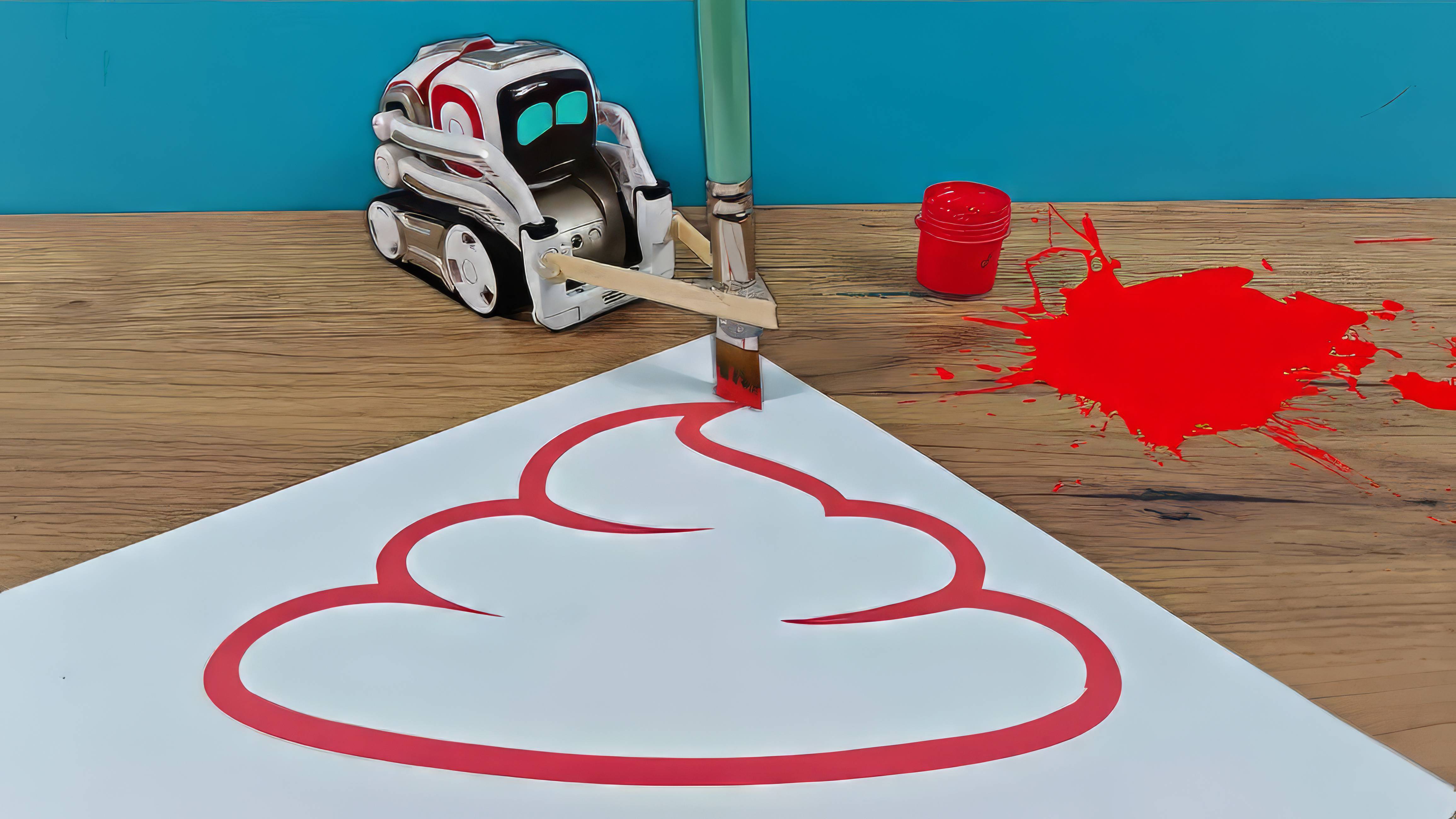 Что если роботу Cozmo дать кисточку и краску для рисования?