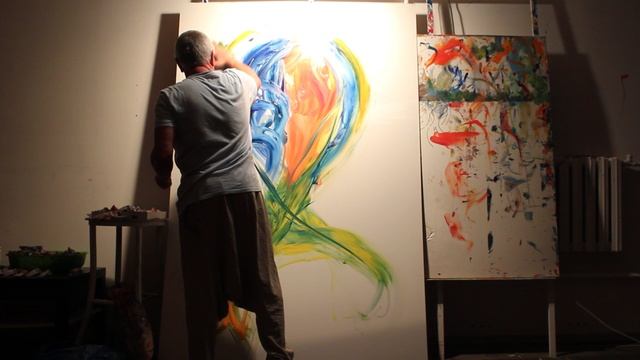 Момент написания картины *ЭГО* / Виктор Подшивалов/ 2013 год осенью