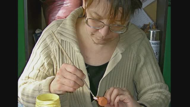 В мастерской художника Ларисы Балхановой. 2013 г.