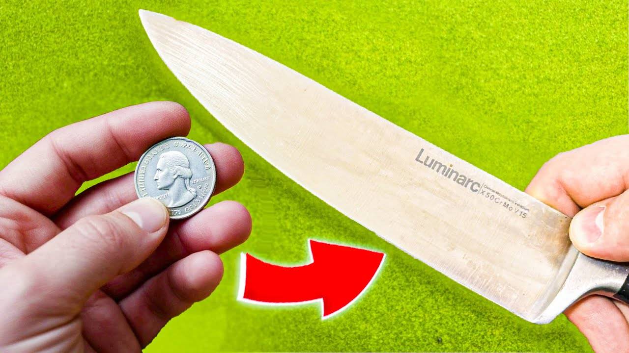 За копейки ваш нож станет ОЧЕНЬ острым за 1 минуту! Наточить нож своими руками! #полезныесоветы