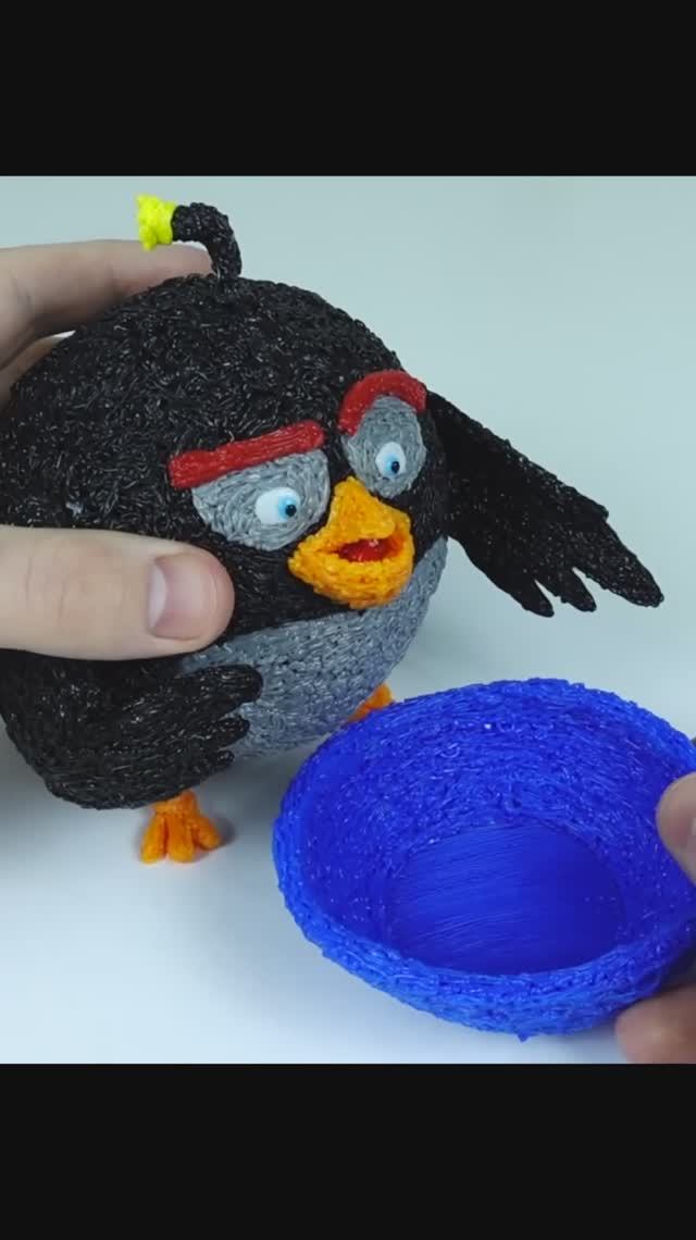 Angry Birds на кормушке 3D ручкой.