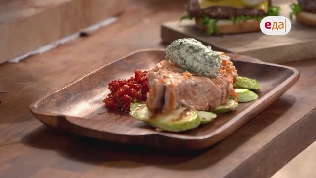 Бургер и «бабочка» из форели | На гриле /55