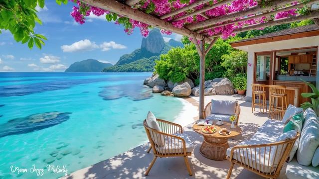 Тропический пляжный джаз Спокойный джаз с прекрасным видом на океан для отдыха, расслабления