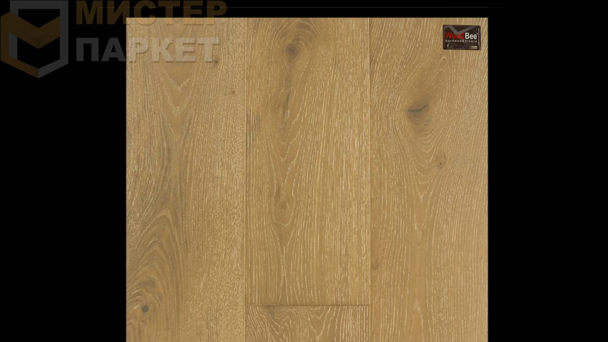 Широкоформатная инженерная доска Wood Bee Дуб Crema ABС 190 мм