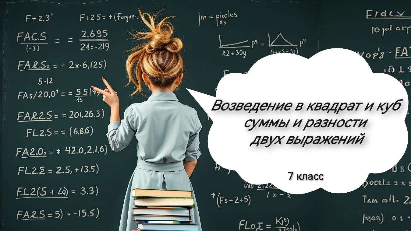 Возведение в квадрат и куб суммы и разности двух выражений. Алгебра. 7 класс