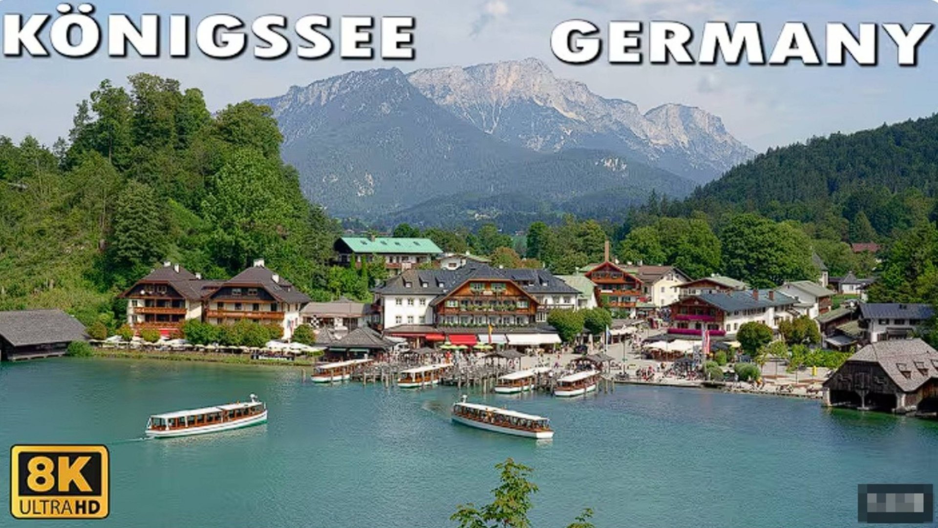 ★ 4K UltraWide ★ 21:9 ★ ➤  Озеро Кенигсзее в Германии, обзорная экскурсия на лодке! (8K исходник)
