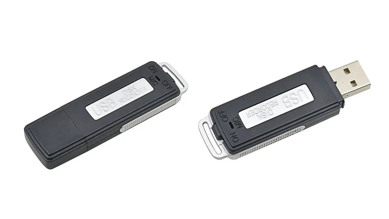 Цифровой мини диктофон флешка-брелок с датчиком звука