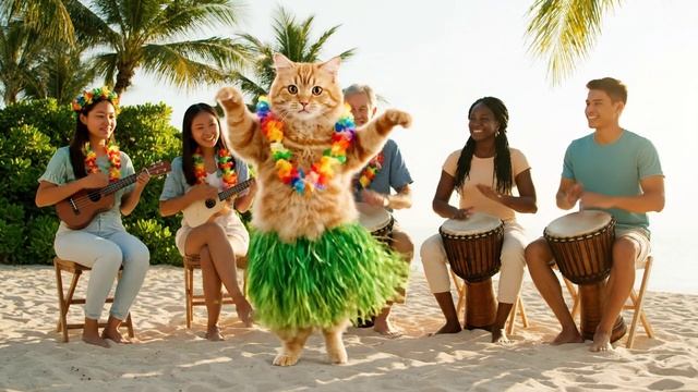 КОТИК ТАНЦУЕТ НА ПЛЯЖЕ