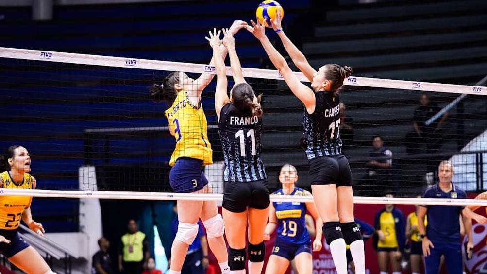 Волейбол. Бразилия — Аргентина.  ЧМ-2025. 1/4 финала. U21