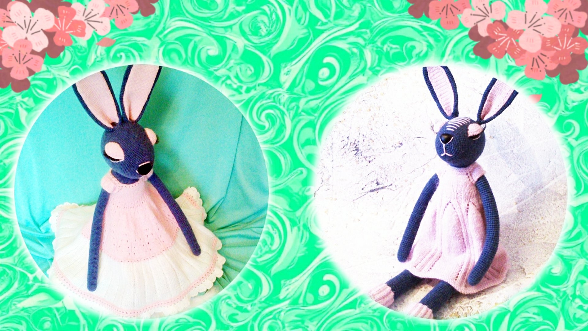 Зайка в платье. Вязаная игрушка крючком из тонкой пряжи. Обзор.