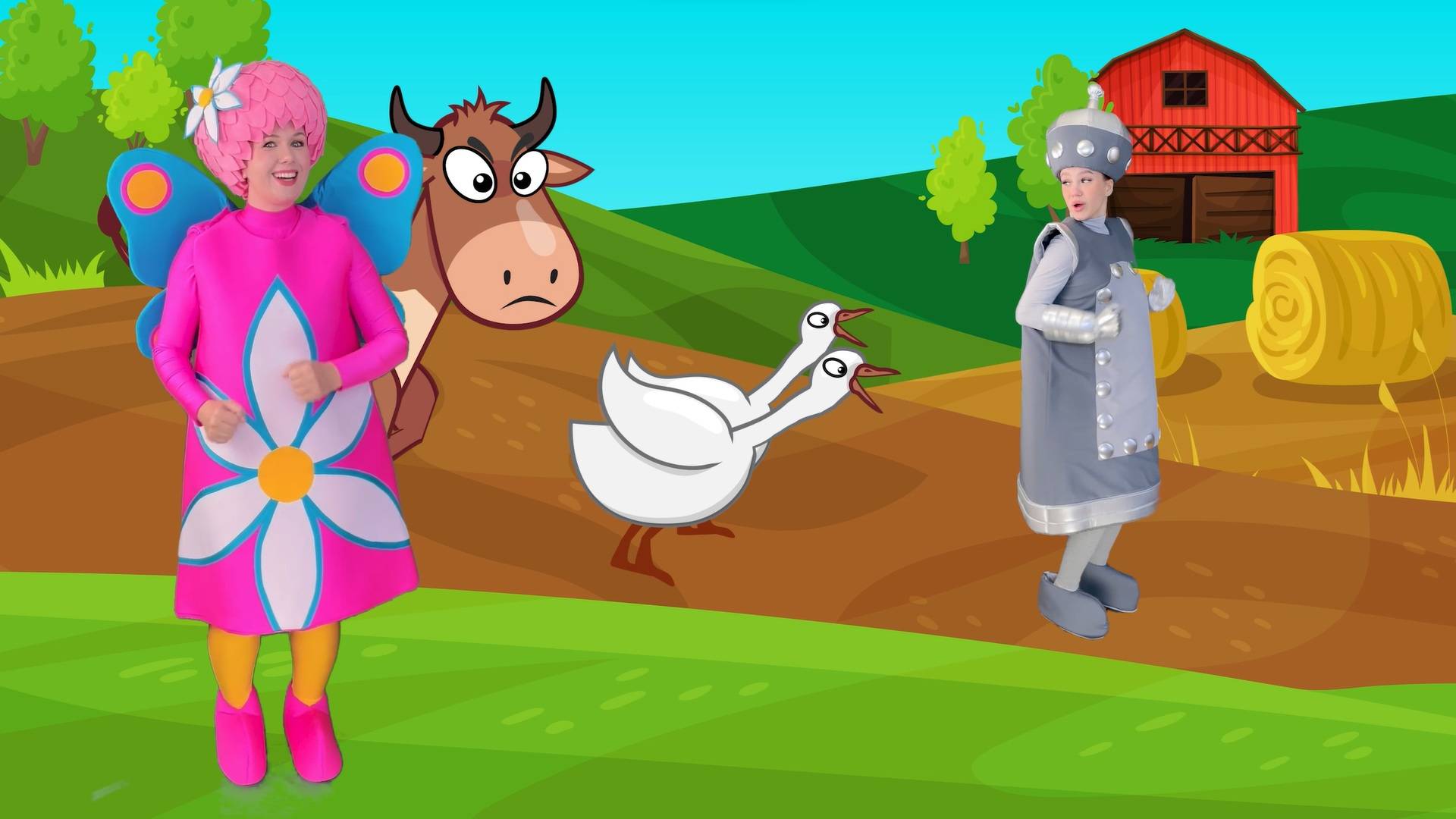 Утренняя зарядка для детей. Мультик песенка про гусей. Чударики. Физминутка, разминка в школу, садик