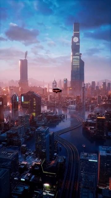 Рендер города будущего.