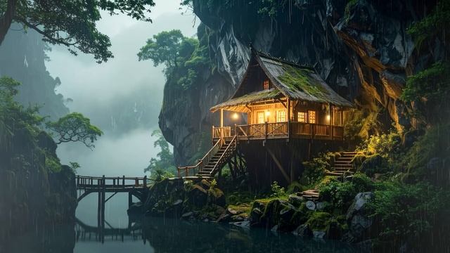 SECRET PLACE ｜ Ethereal Meditative Ambient Music with Rain - Deep Soothing Relaxation Soundscape