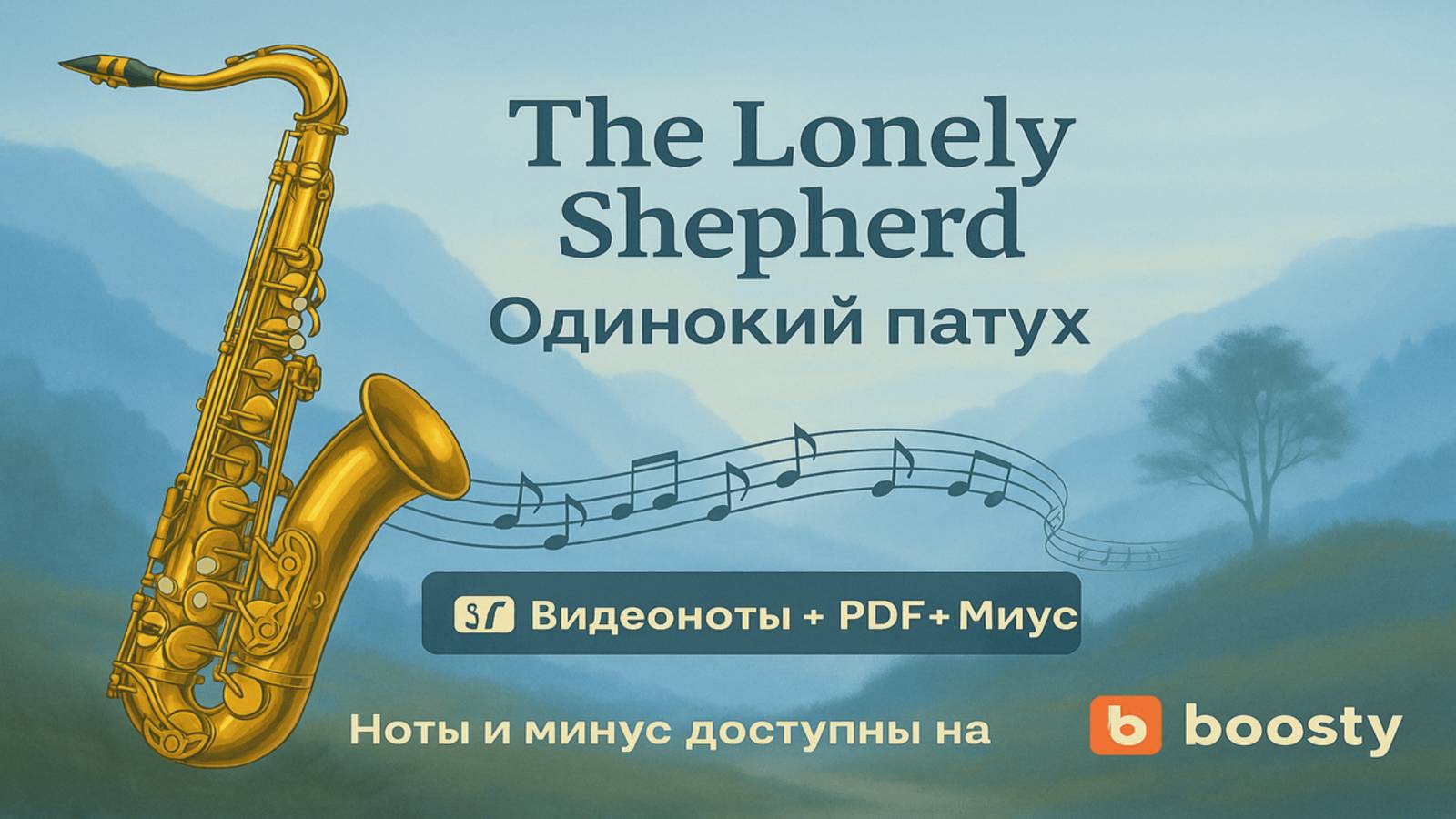🎷 Sax Alto — The Lonely Shepherd (Одинокий пастух) | Видеоноты + PDF + Минус