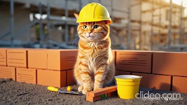Кот на стройке 2