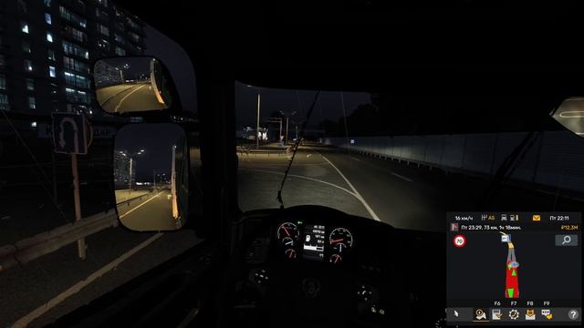 ETS2 Рейс ночь дождь и дтп.