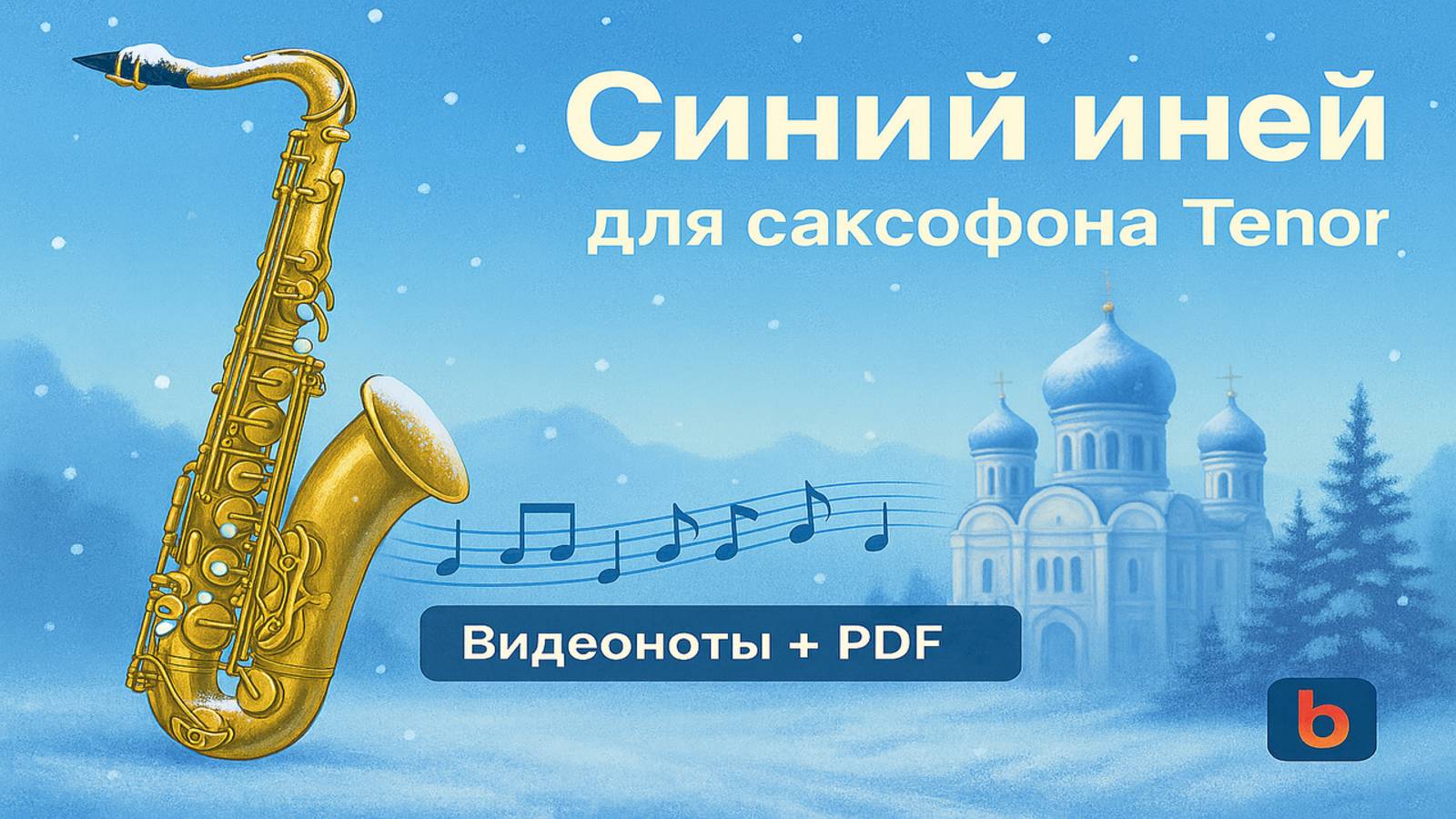🎷 Sax Tenor Cover — Синий Иний | Видеоноты с бегущей строкой