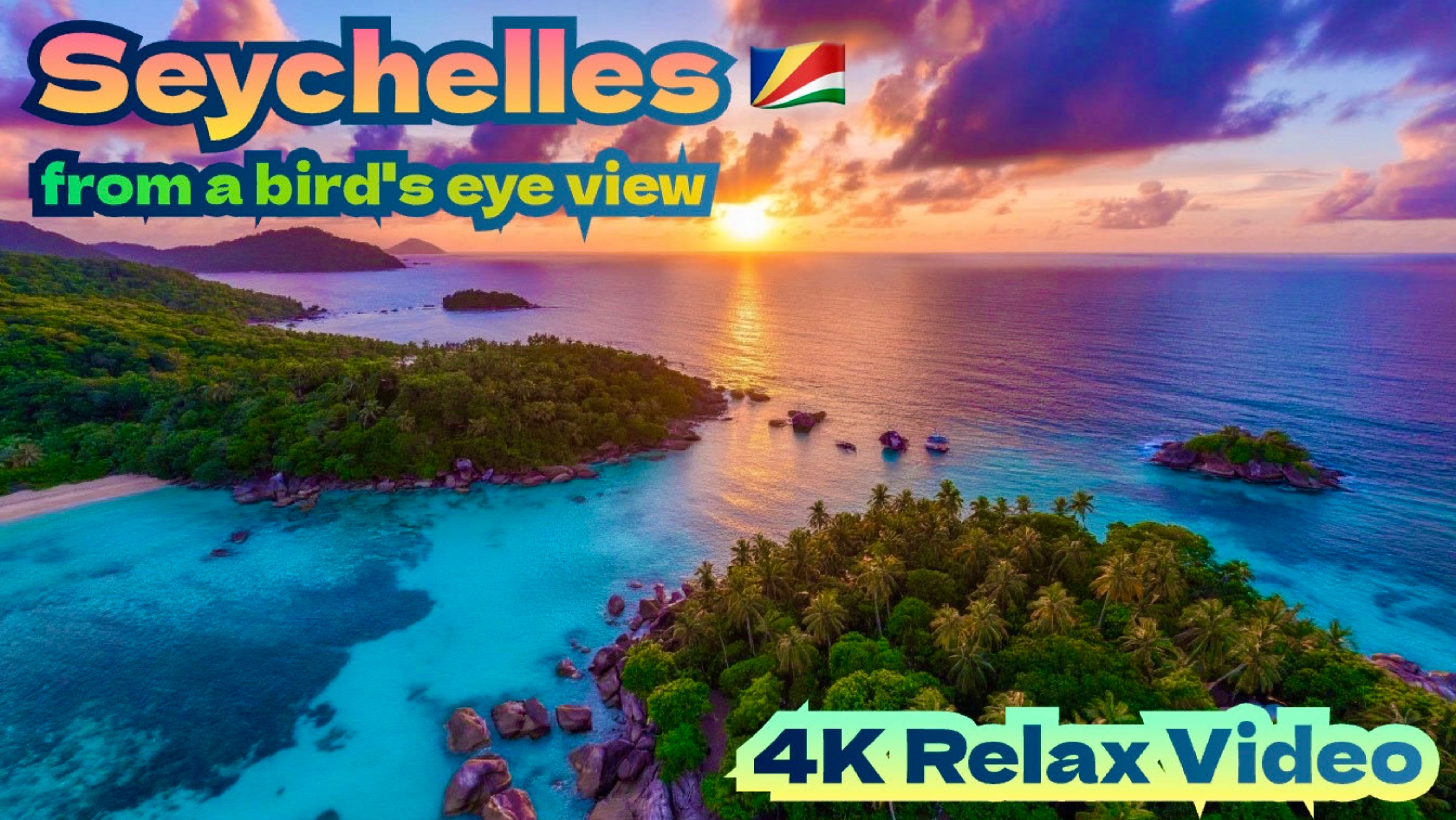 Сейшельские острова 🇸🇨 с высоты птичьего полета. 4K relax video