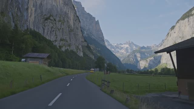 Швейцария. Поездка от Лаутербруннена до Гриндельвальда в формате 4К