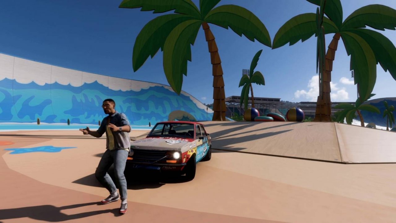 Фото на пляжной вечеринке на стадионе в Forza Horizon 5