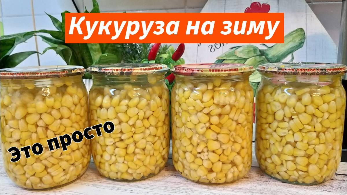Кукуруза на зиму Простой проверенный рецепт  Консервация легко и просто