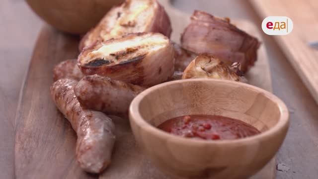 Багет с беконом и купаты в сальсе | На гриле /61