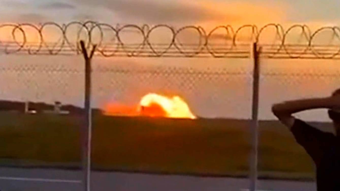 Истребитель F-16 разбился во время репетиции авиашоу в Польше