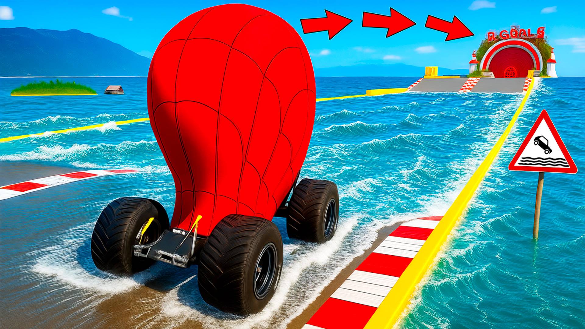 Сможет ли тачка Человека Паука проехать Огромную Яму с Водой в Гта 5! Эксперимент Gta 5 online