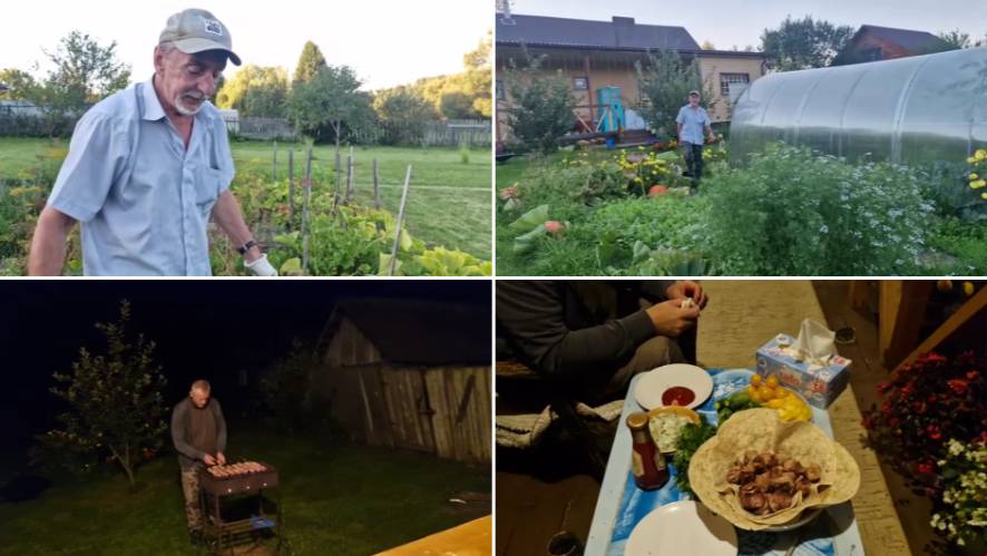 ЗАМУЛЬЧИРОВАЛИ КЛУБНИКУ, А ВЕЧЕРОМ ПОЖАРИЛИ ШАШЛЫЧОК И ХОРОШО ПОСИДЕЛИ.