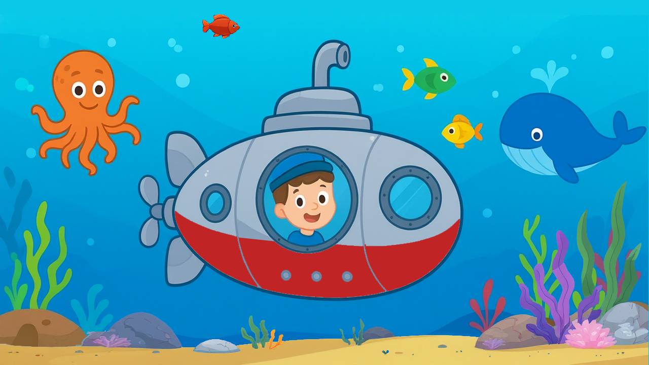 Подводная лодка - Кто в глубине морской - Песни для детей