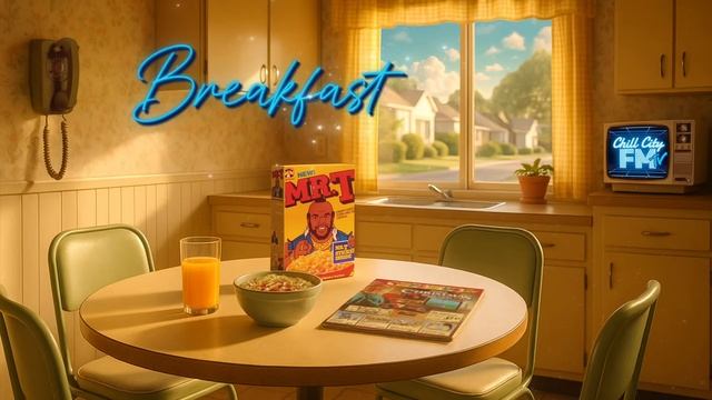 🥣 Breakfast Club ｜ Cozy 80s Retro Kitchen Ambience ｜ Upbeat Nostalgic Synthwave & Saxwave Vibes