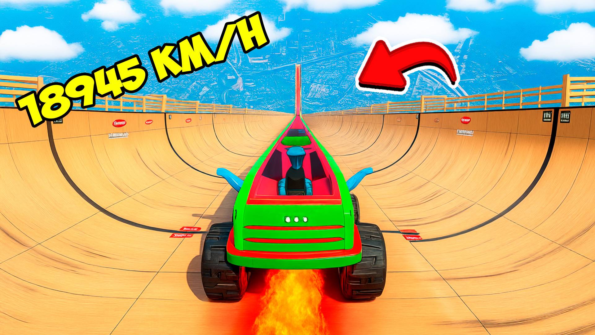 Спуск без Тормозов на Длинном Лимузине Лодке на Колесах в ГТА 5! Эксперимент GTA 5 онлайн