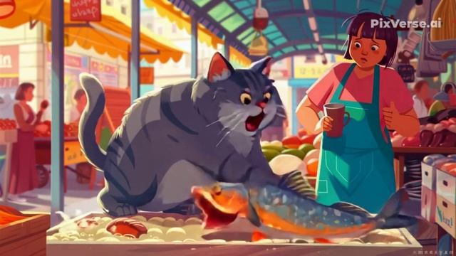 😺 КОТ-ПРОДАВЕЦ НА РЫНКЕ: МУЛЬТЯШНЫЕ ПРИКЛЮЧЕНИЯ С рыбой И ХАОСОМ! 🍊🛒