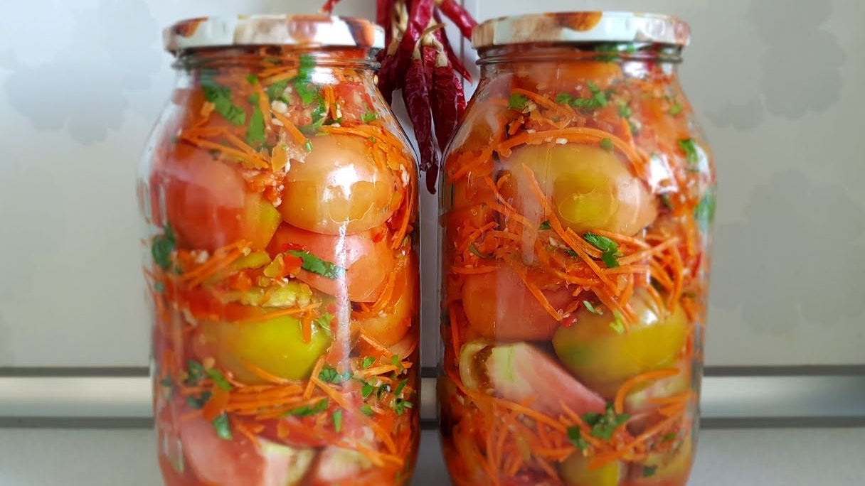 СРАЗУ ГОТОВЬТЕ ДВОЙНУЮ ПОРЦИЮ!!!ХРУСТЯЩИЕ БУРЕЛЫЕ ПОМИДОРЫ В ЗАЛИВКЕ ПО КАВКАЗСКИ НА ЗИМУ!!!