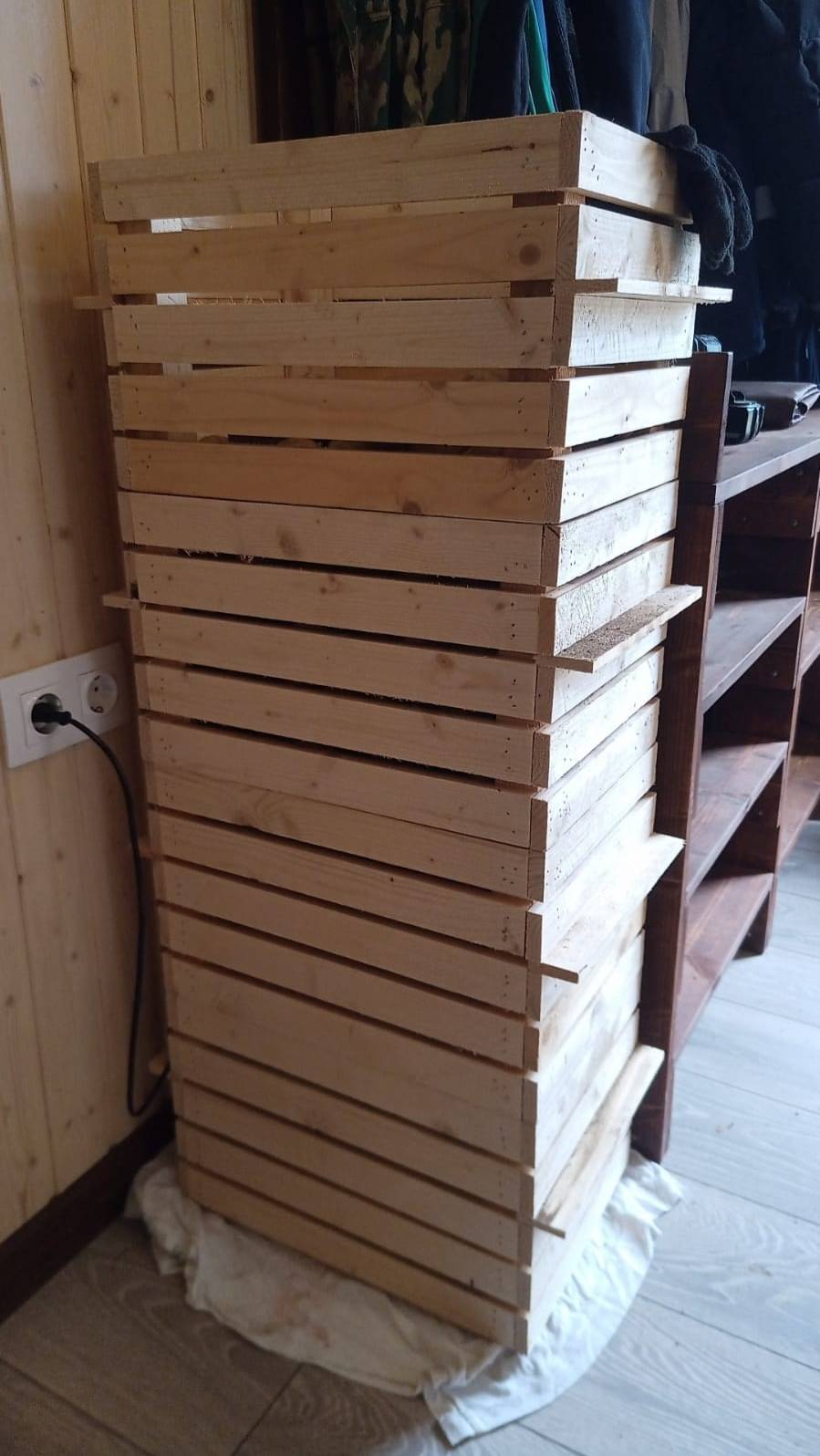 Ящики для овощей, своими руками, из остатков доски.