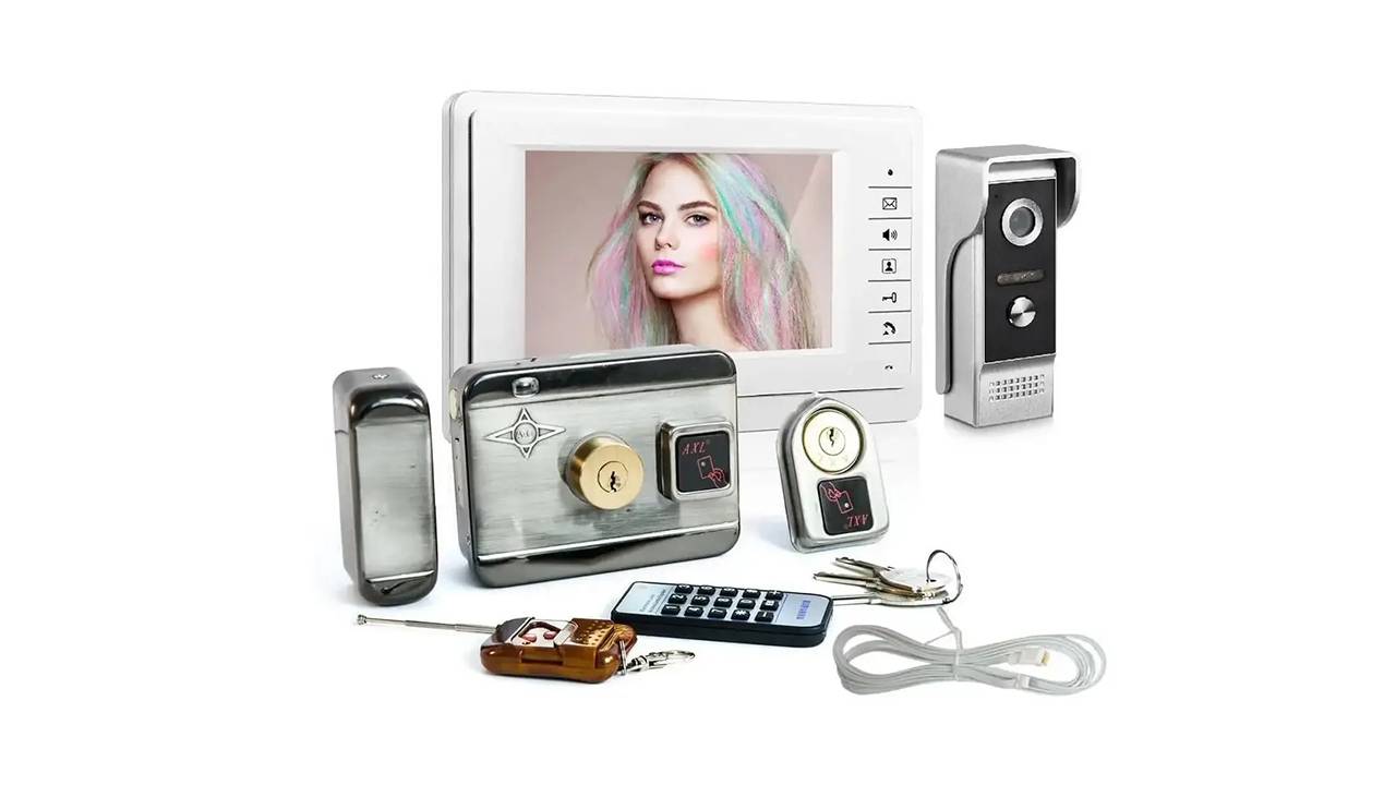 Комплект видеодомофона EP-7400 и замка AX066 с пультом