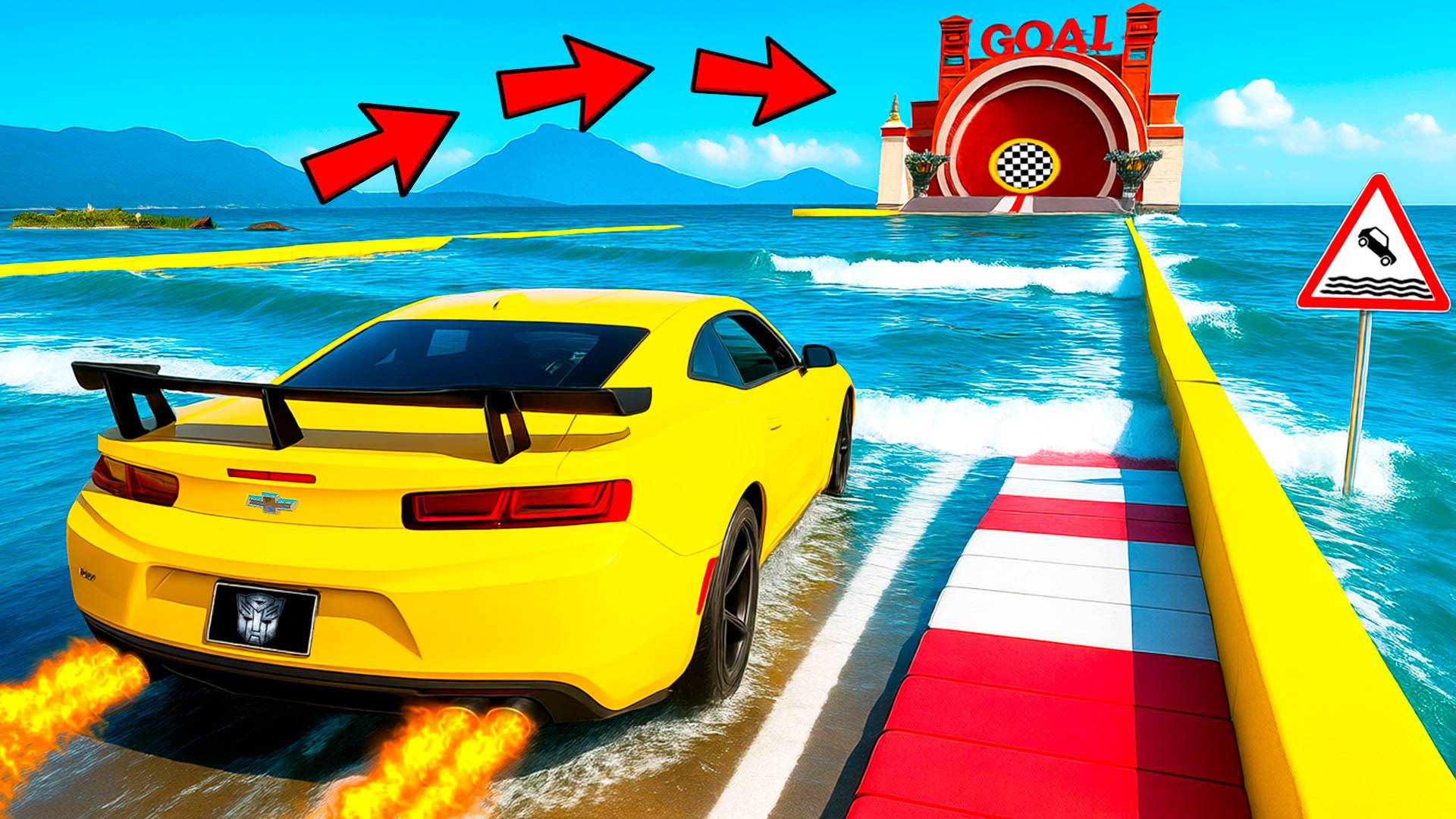 СМОЖЕТ ЛИ БАМБЛБИ ПРОЕХАТЬ ГЛУБОКУЮ ЯМУ С ВОДОЙ В ГТА 5! ТРАНСФОРМЕР В GTA 5 ONLINE