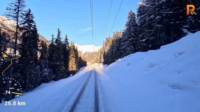 🚄 4К SmartTV ➤ Зимняя поездка: Понтрезина - Скуоль-Тарасп, Ретийская линия Энгадин, Швейцария!