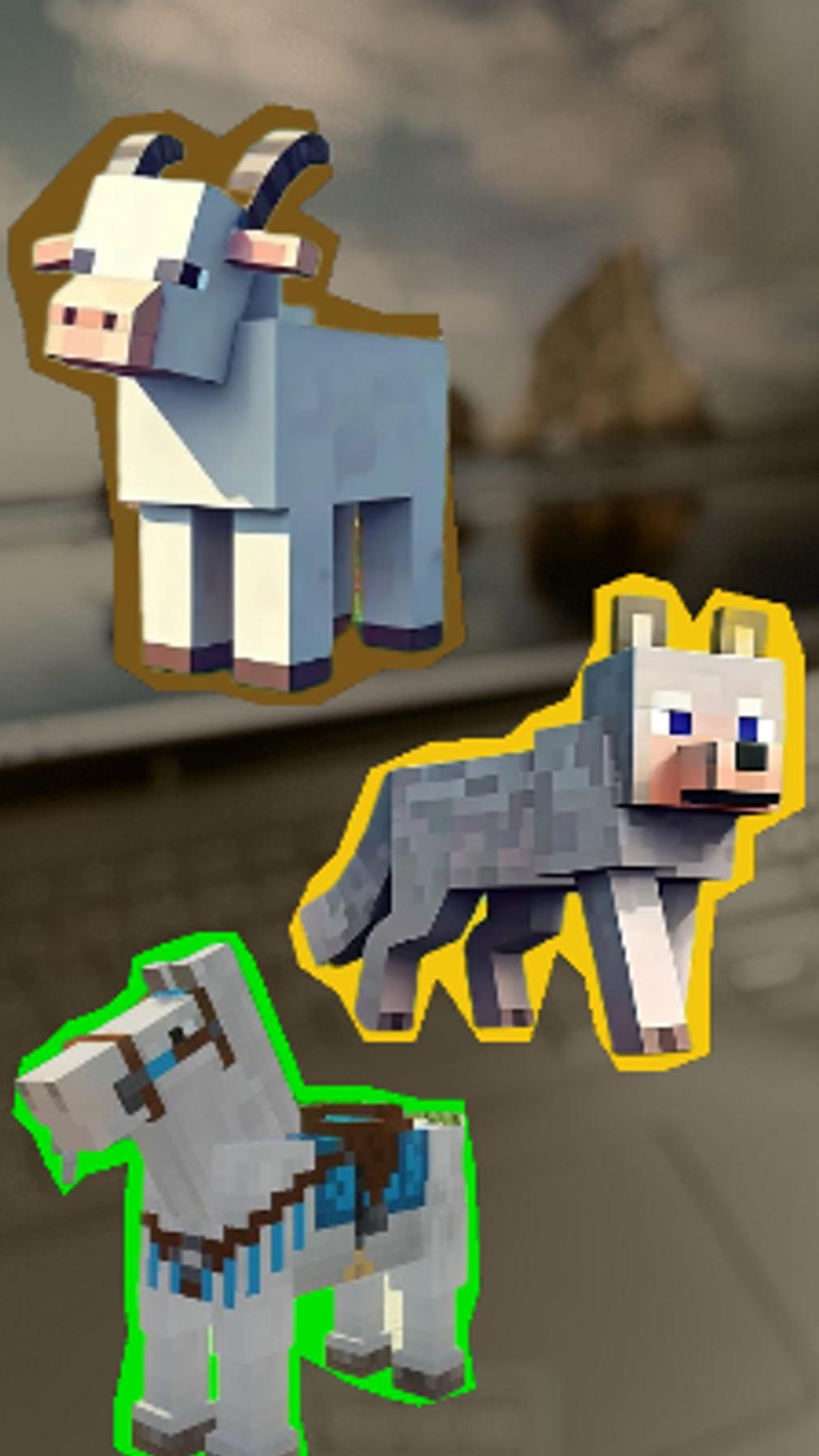 Волк, коза и лошадь из Майнкрафт, Коды Юникода для символов